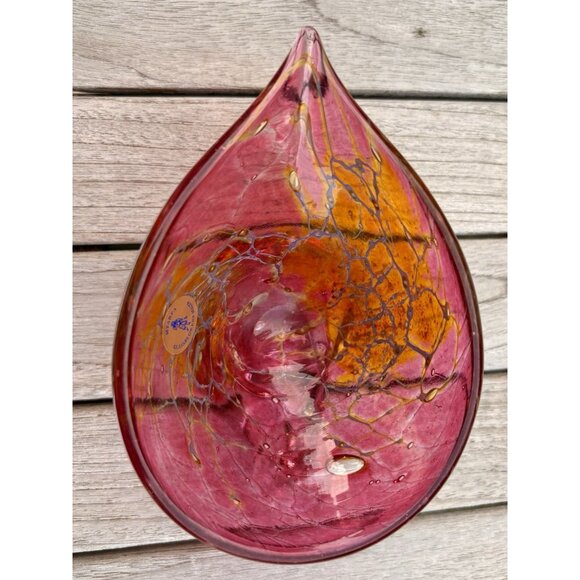 Malta Glassworks MTARFA Jack in Pulpit Style Dish Bowl Signed Original Label 7” - Picture 2 of 11